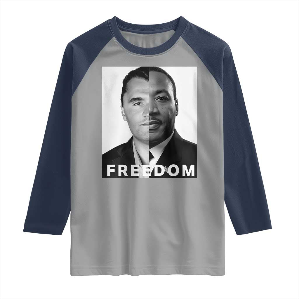 Freedom Charlie Kirk Raglan Shirt Martin Luther King Jr - Wonder Print Shop