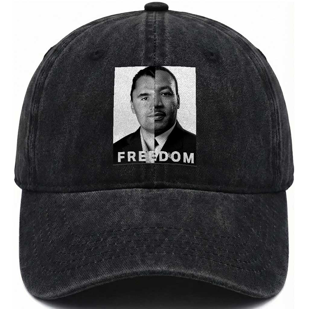 Freedom Charlie Kirk Washed Cotton Baseball Cap Martin Luther King Jr