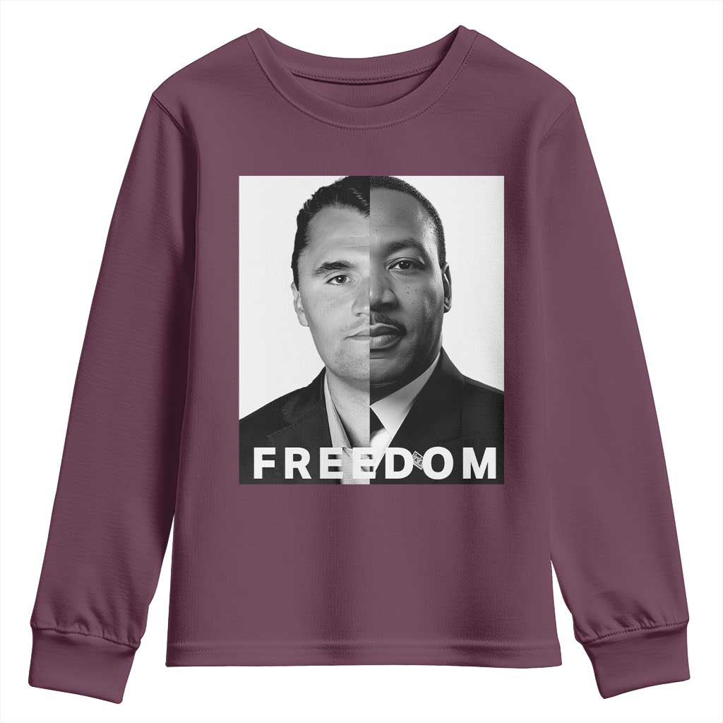 Freedom Charlie Kirk Youth Sweatshirt Martin Luther King Jr - Wonder Print Shop