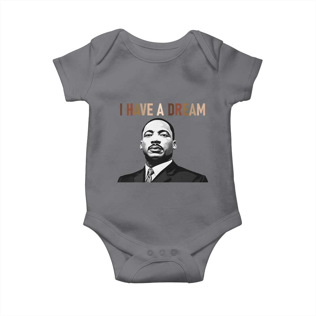 Martin Luther King Jr Baby Onesie I Have a Dream Cool Melanin Black History - Wonder Print Shop