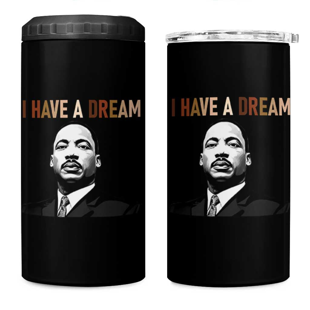 Martin Luther King Jr 4 in 1 Can Cooler Tumbler I Have a Dream Cool Melanin Black History - Wonder Print Shop