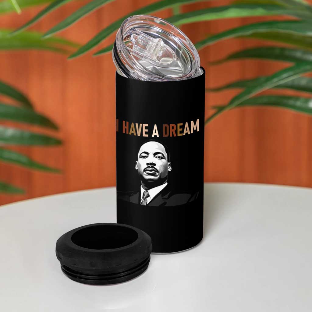 Martin Luther King Jr 4 in 1 Can Cooler Tumbler I Have a Dream Cool Melanin Black History - Wonder Print Shop