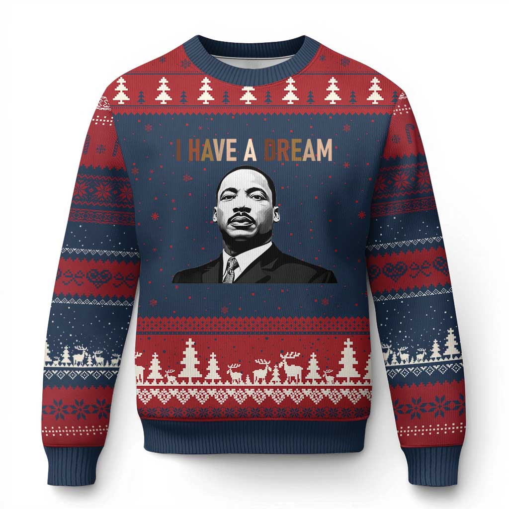 Martin Luther King Jr Ugly Christmas Sweater I Have a Dream Cool Melanin Black History - Wonder Print Shop