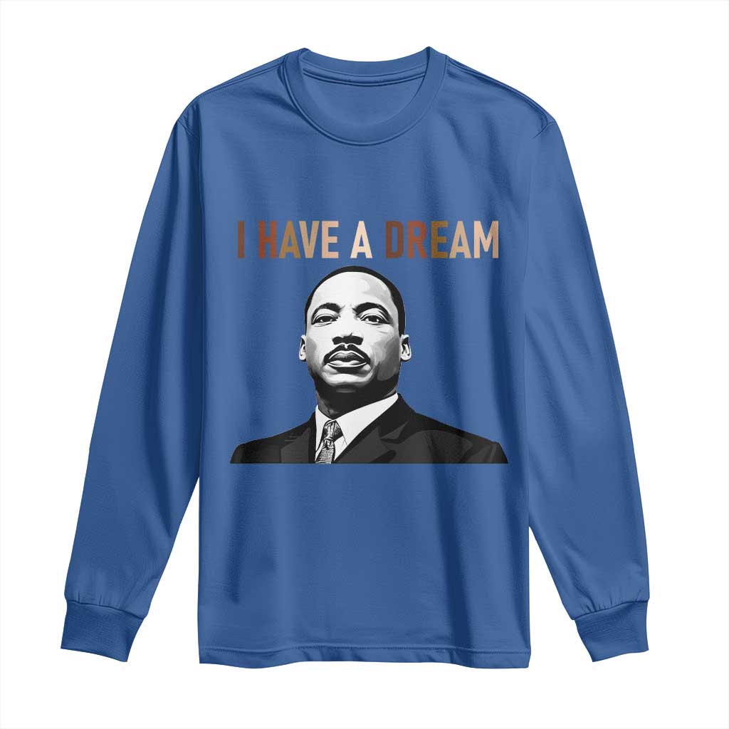 Martin Luther King Jr Long Sleeve Shirt I Have a Dream Cool Melanin Black History - Wonder Print Shop