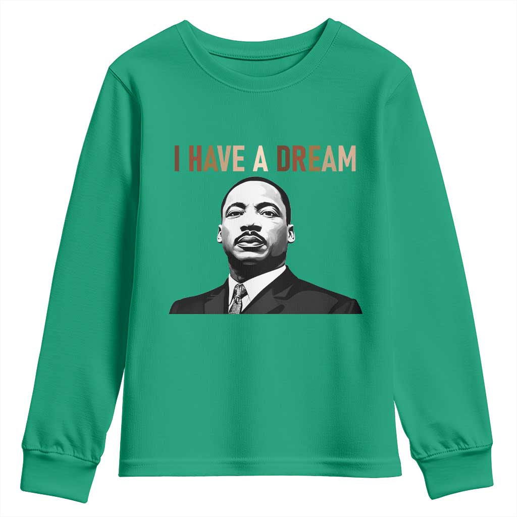 Martin Luther King Jr Youth Sweatshirt I Have a Dream Cool Melanin Black History - Wonder Print Shop