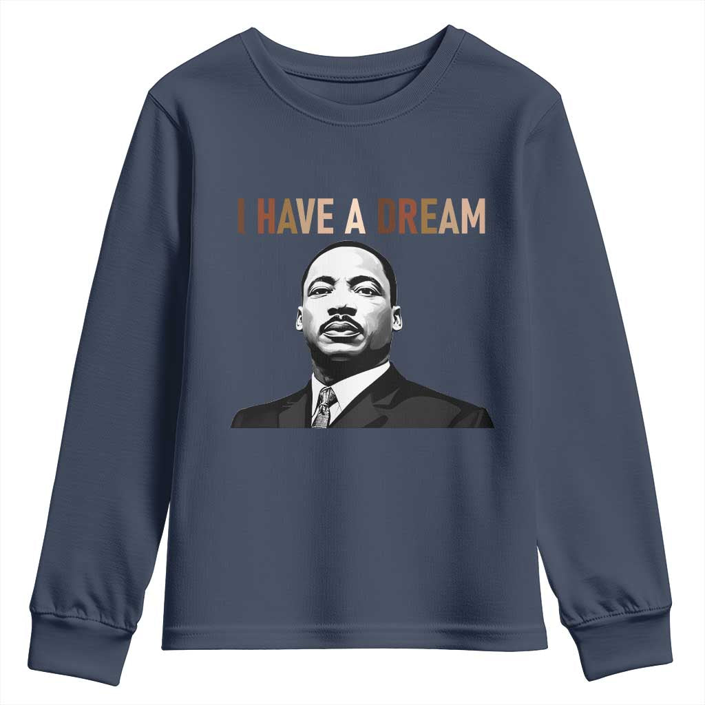 Martin Luther King Jr Youth Sweatshirt I Have a Dream Cool Melanin Black History - Wonder Print Shop