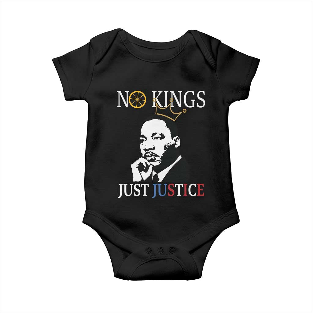Martin Luther King Jr Baby Onesie No Kings Just Justice - Wonder Print Shop