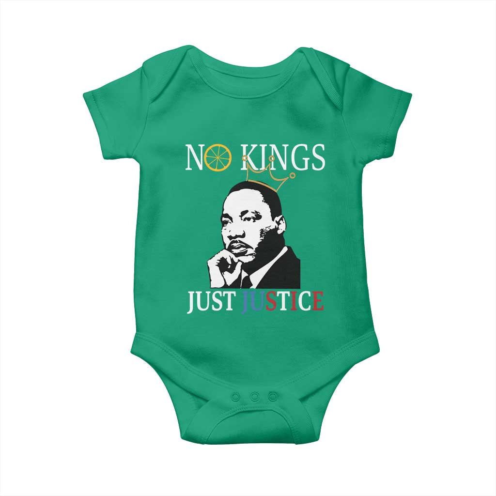 Martin Luther King Jr Baby Onesie No Kings Just Justice - Wonder Print Shop