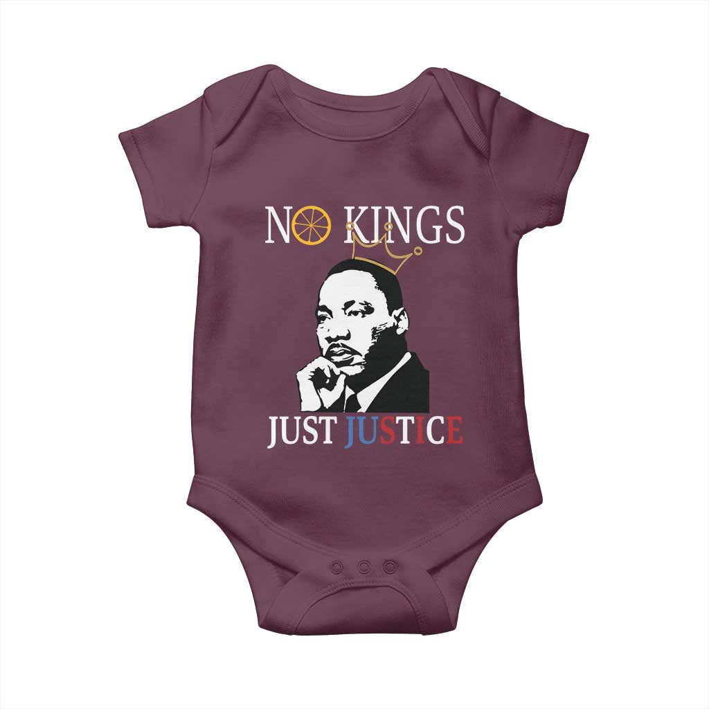 Martin Luther King Jr Baby Onesie No Kings Just Justice - Wonder Print Shop