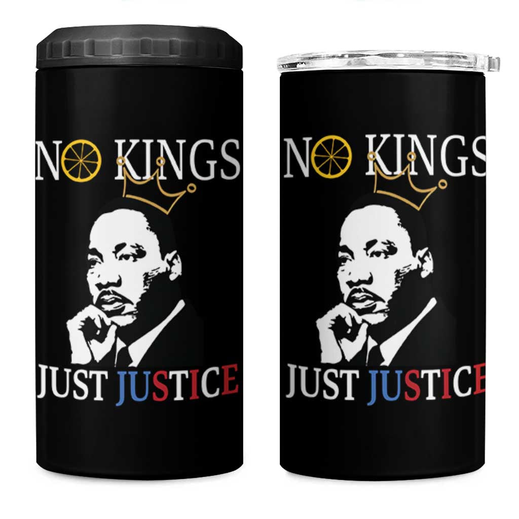 Martin Luther King Jr 4 in 1 Can Cooler Tumbler No Kings Just Justice - Wonder Print Shop