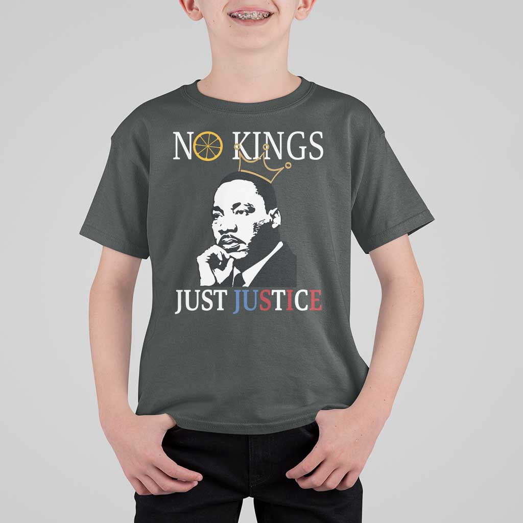 Martin Luther King Jr T Shirt For Kid No Kings Just Justice - Wonder Print Shop