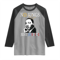 Martin Luther King Jr Raglan Shirt No Kings Just Justice - Wonder Print Shop