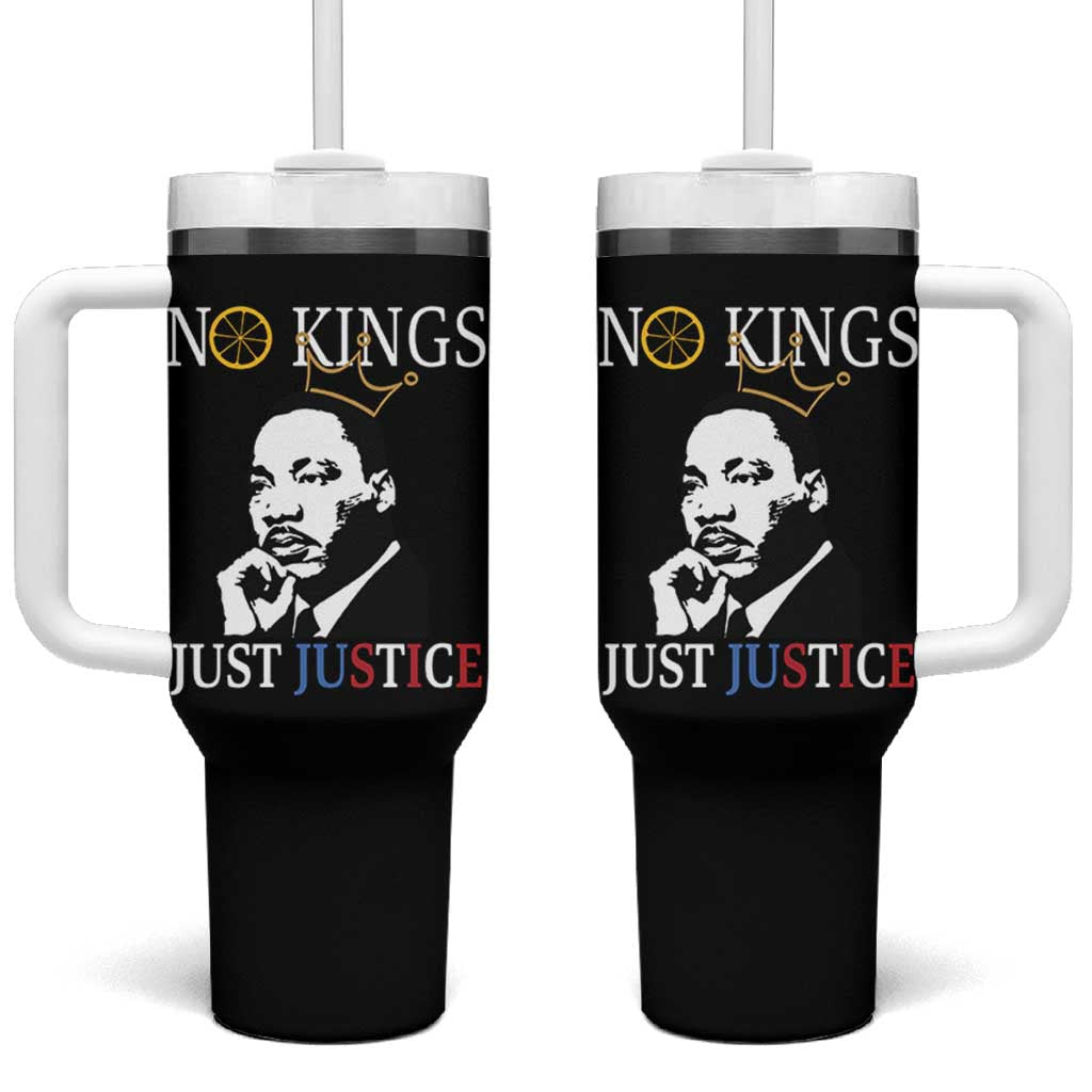 Martin Luther King Jr Tumbler With Handle No Kings Just Justice - Wonder Print Shop