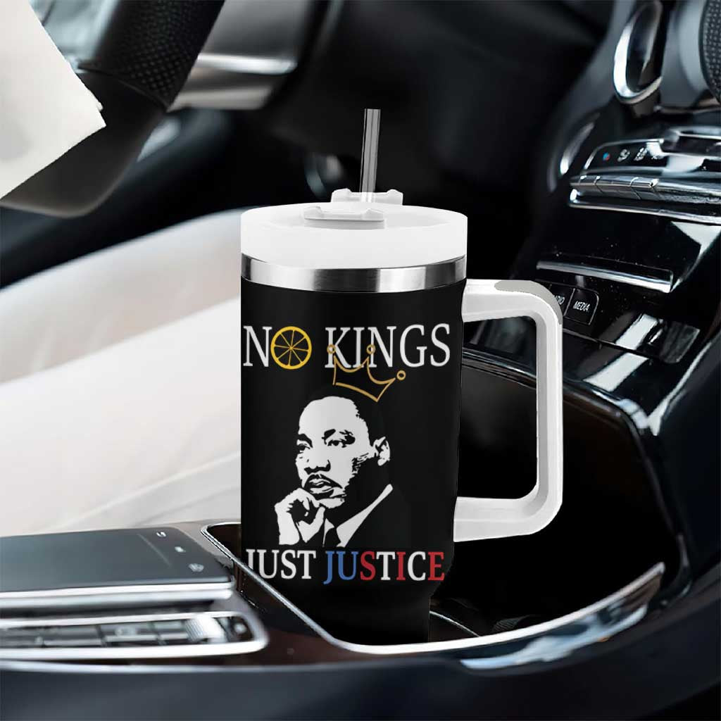 Martin Luther King Jr Tumbler With Handle No Kings Just Justice - Wonder Print Shop
