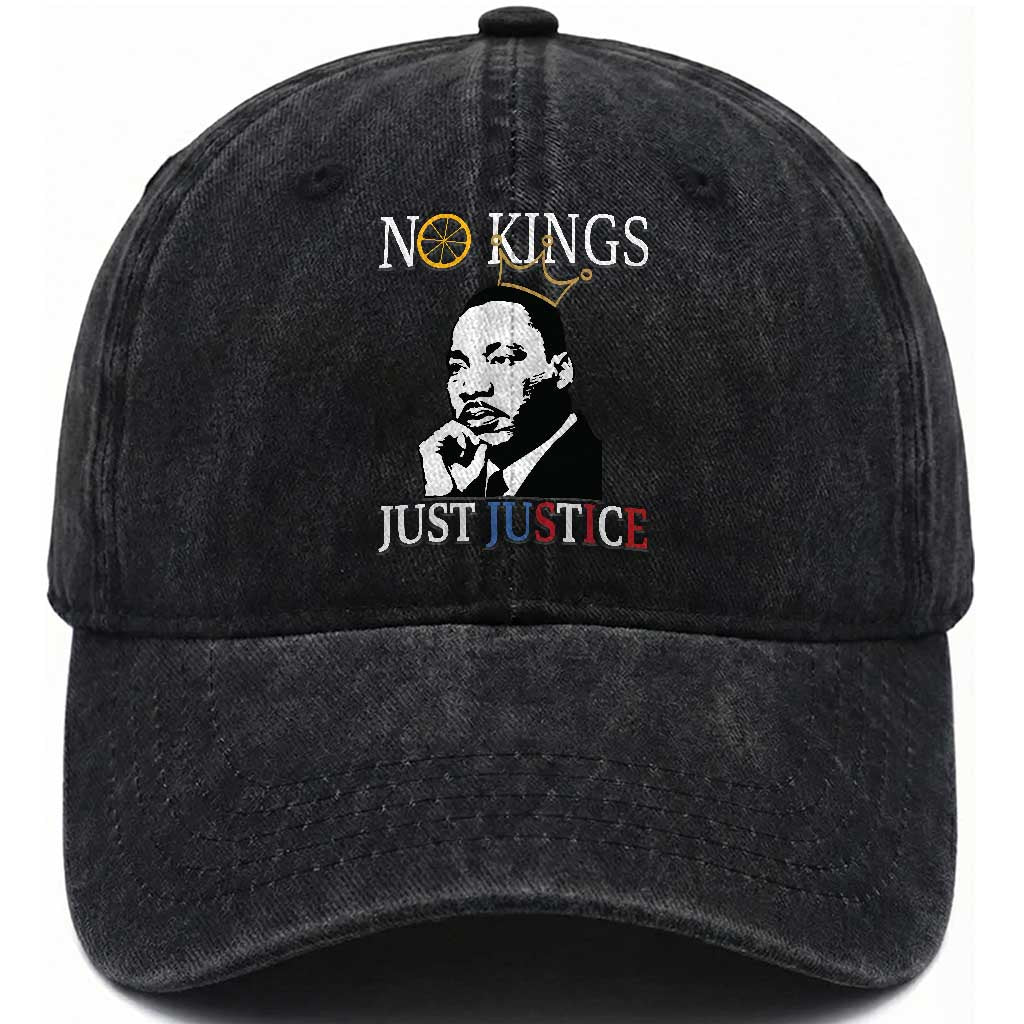 Martin Luther King Jr Washed Cotton Baseball Cap No Kings Just Justice