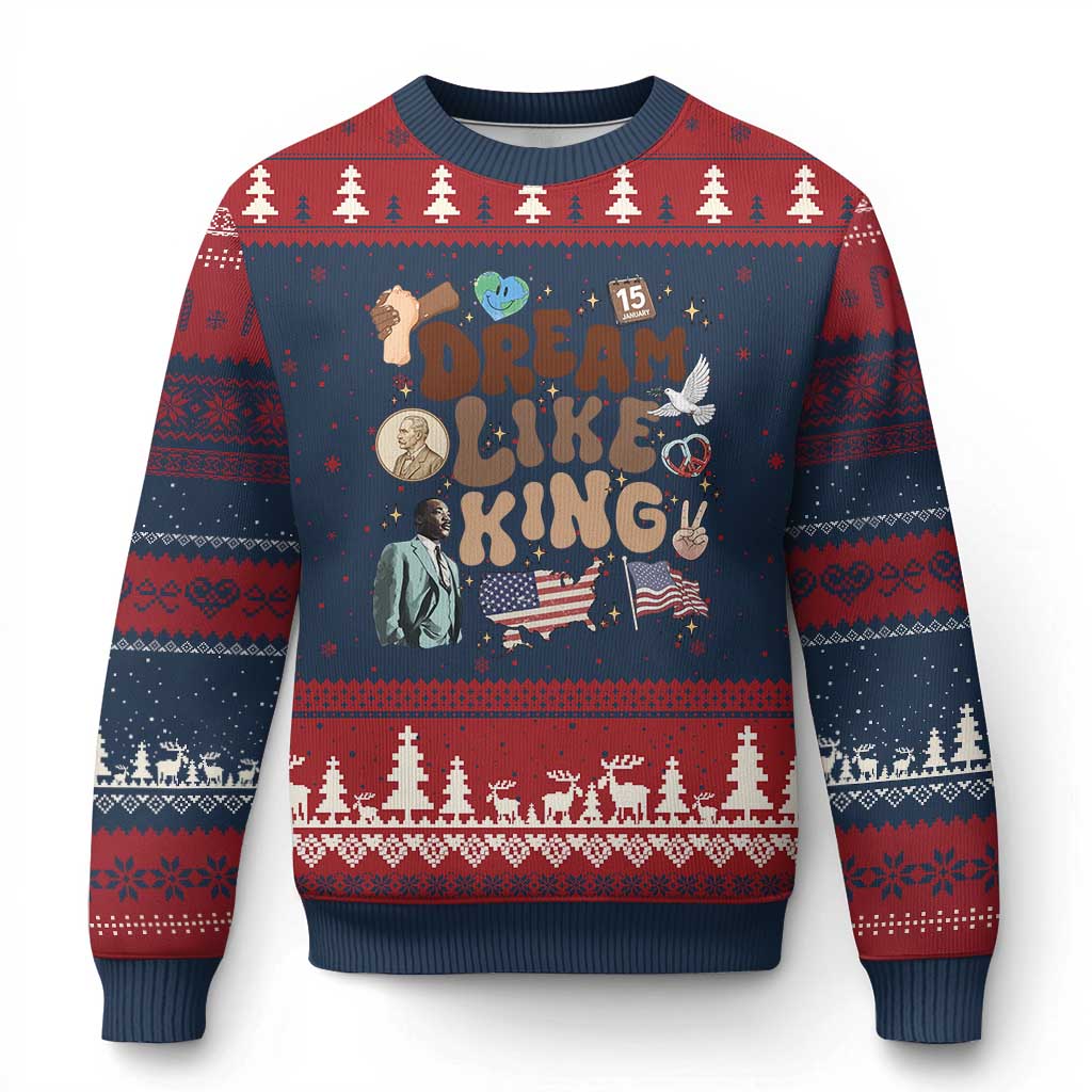 Martin Luther King Jr Ugly Christmas Sweater Black History Melanin African American - Wonder Print Shop
