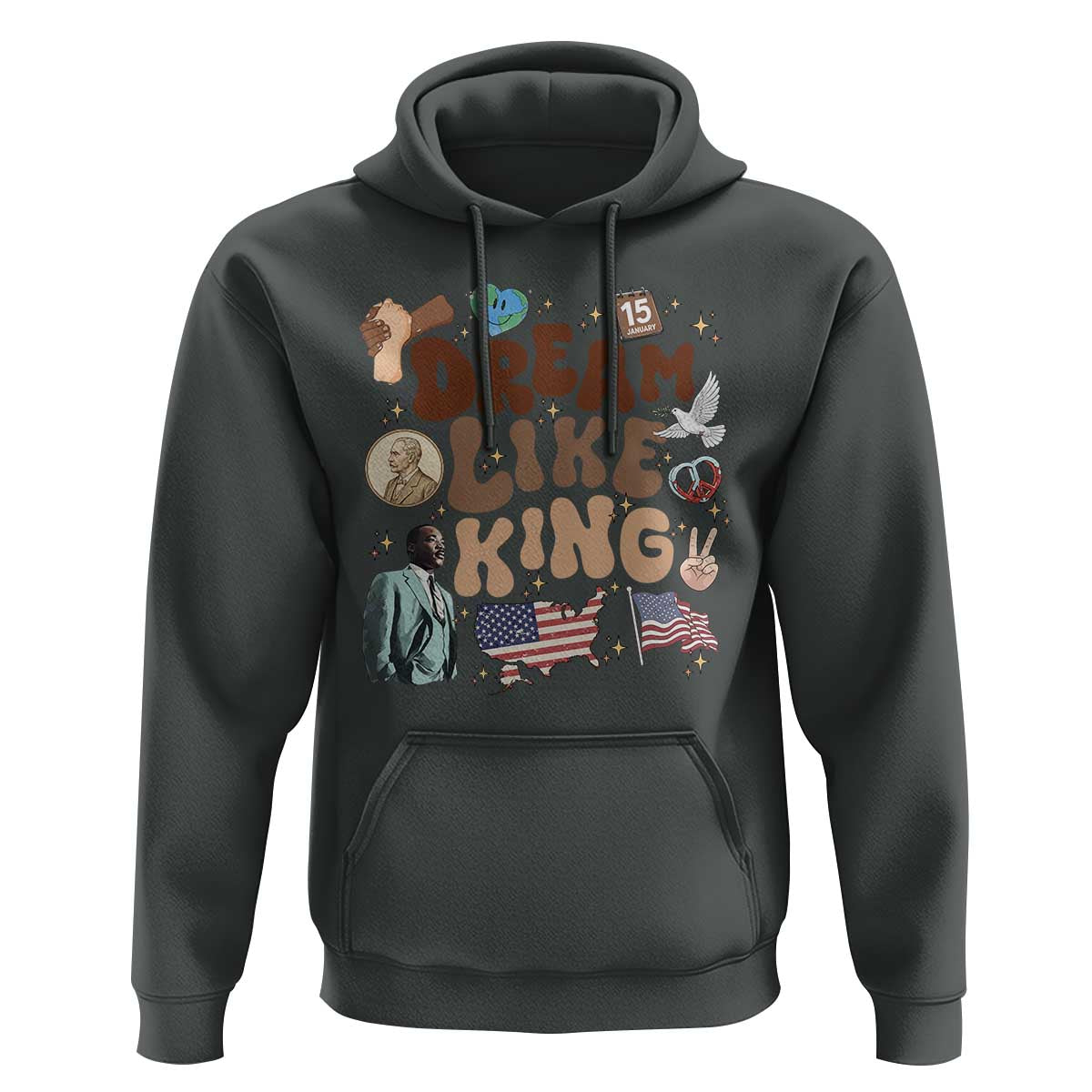 Martin Luther King Jr Hoodie Black History Melanin African American - Wonder Print Shop