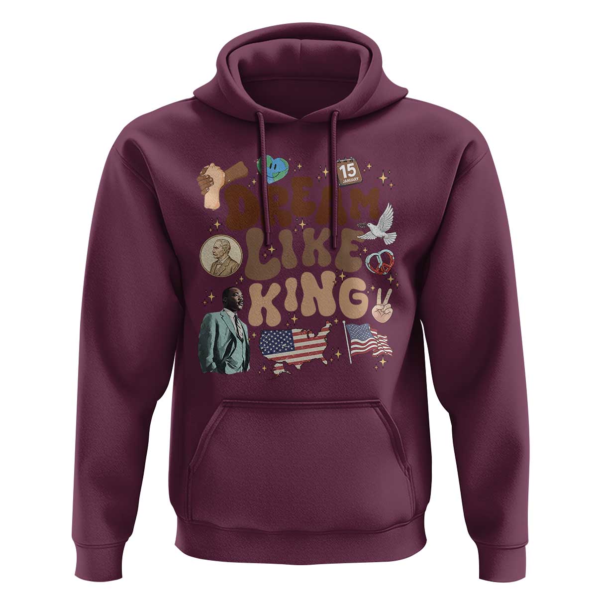 Martin Luther King Jr Hoodie Black History Melanin African American - Wonder Print Shop