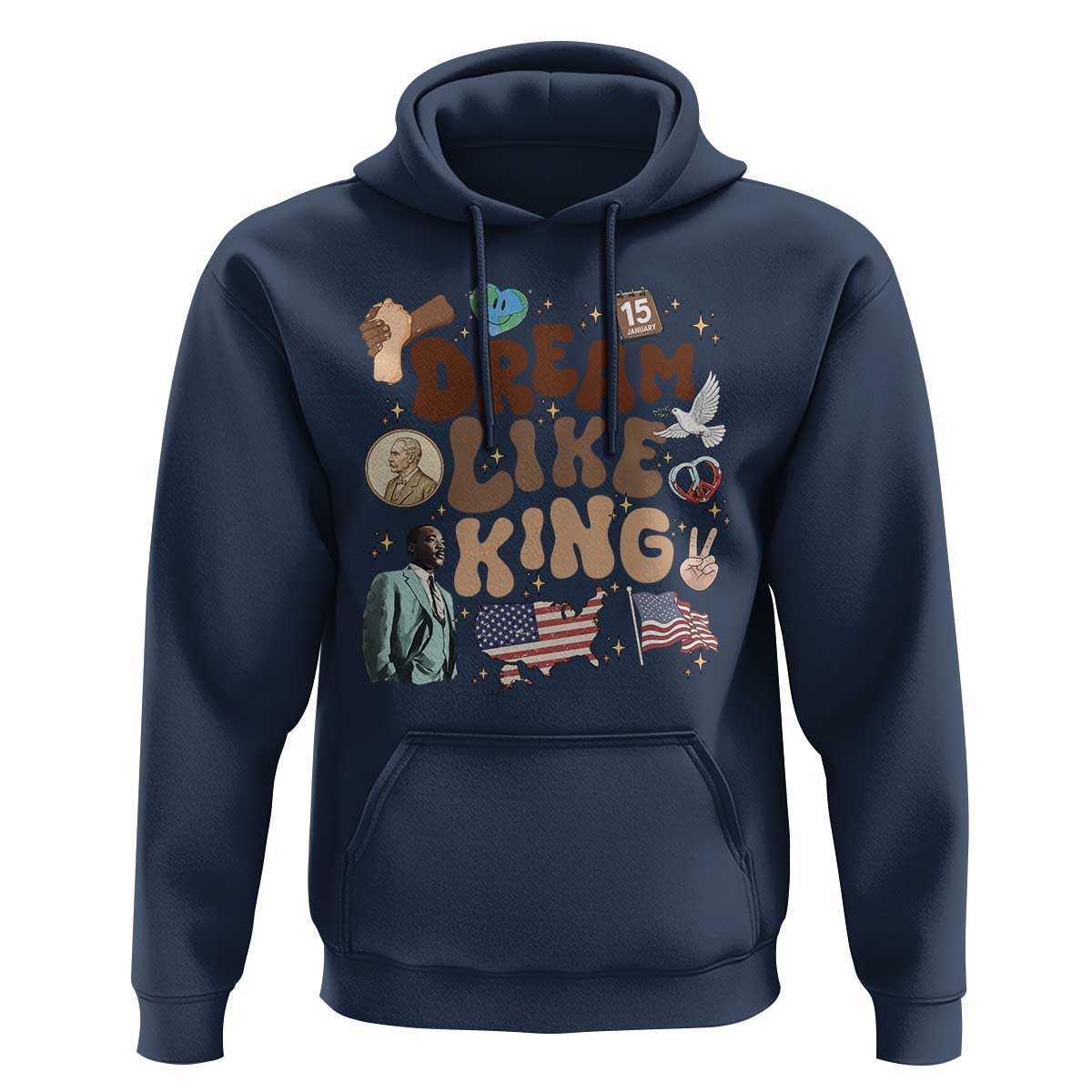 Martin Luther King Jr Hoodie Black History Melanin African American - Wonder Print Shop