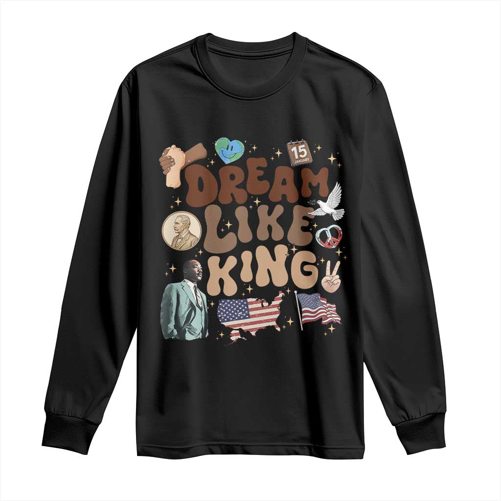 Martin Luther King Jr Long Sleeve Shirt Black History Melanin African American - Wonder Print Shop