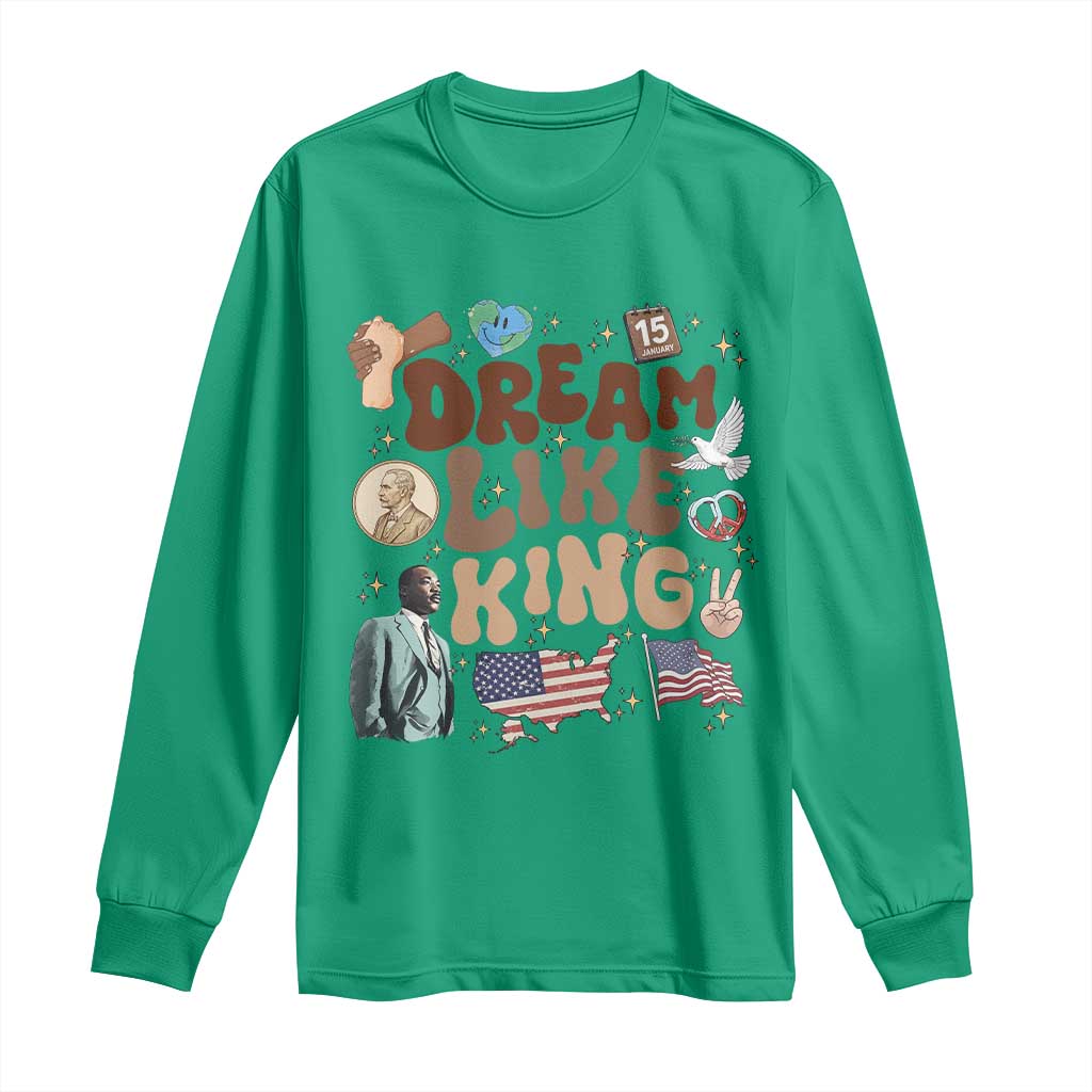 Martin Luther King Jr Long Sleeve Shirt Black History Melanin African American - Wonder Print Shop