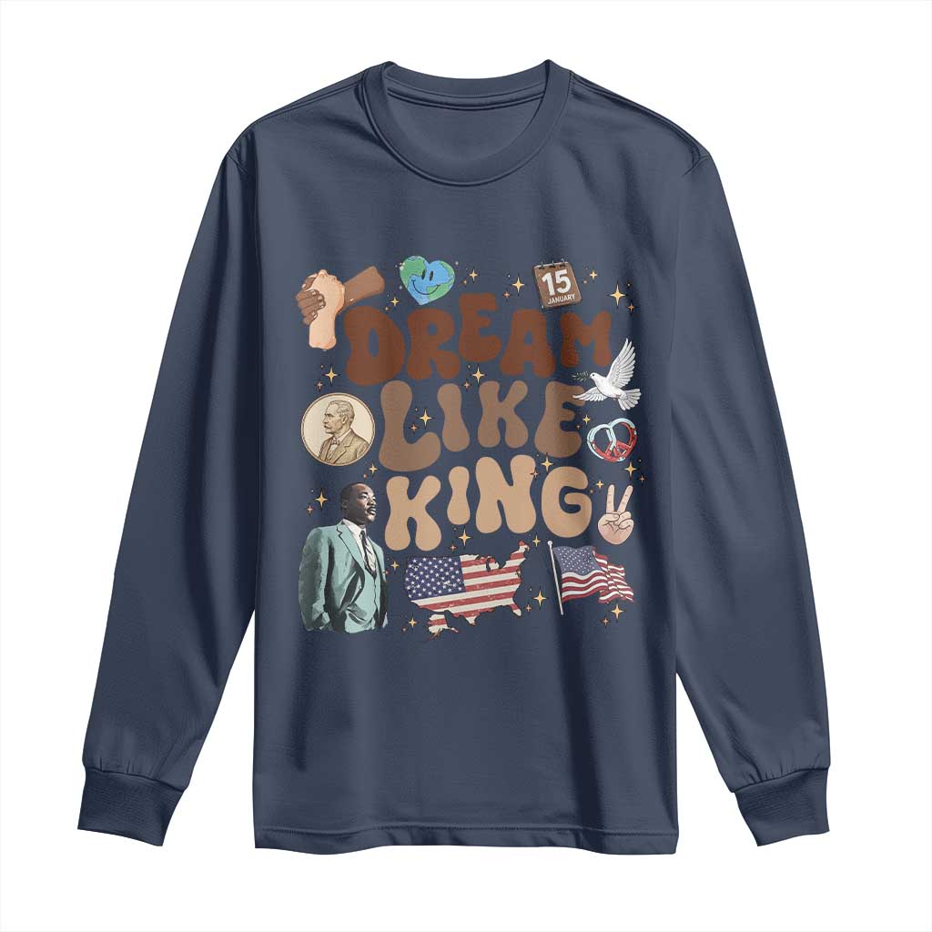 Martin Luther King Jr Long Sleeve Shirt Black History Melanin African American - Wonder Print Shop