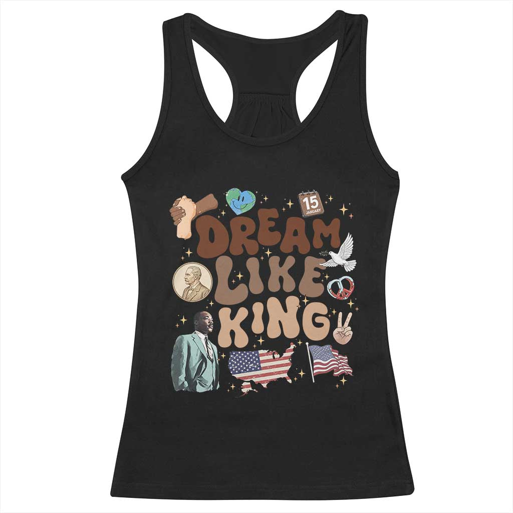 Martin Luther King Jr Racerback Tank Top Black History Melanin African American - Wonder Print Shop