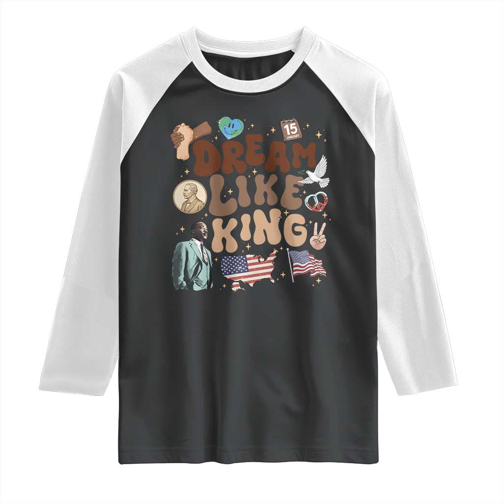 Martin Luther King Jr Raglan Shirt Black History Melanin African American - Wonder Print Shop