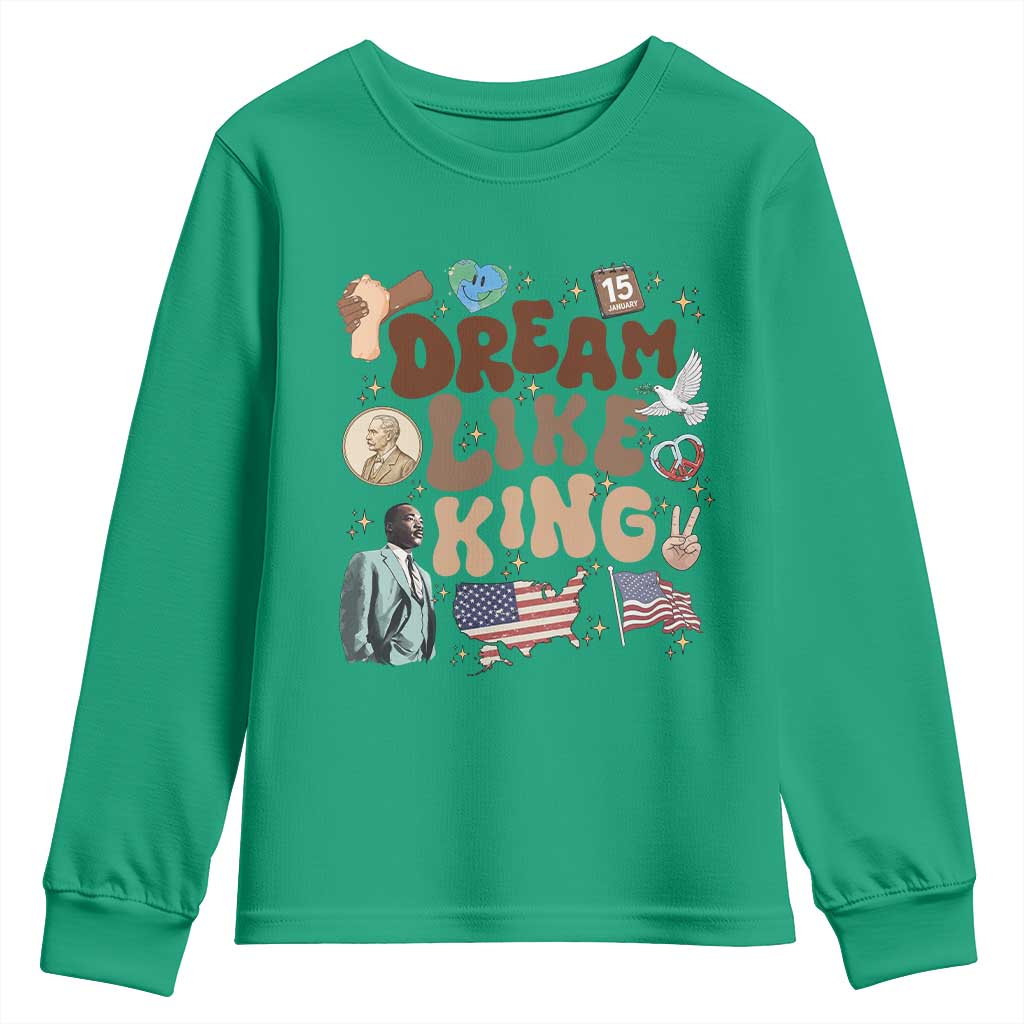 Martin Luther King Jr Youth Sweatshirt Black History Melanin African American - Wonder Print Shop