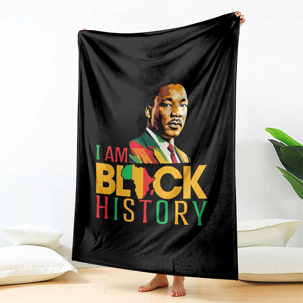 I Am Black History Throw Blanket Martin Luther Jr King African American Pride - Wonder Print Shop