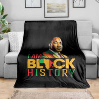 I Am Black History Throw Blanket Martin Luther Jr King African American Pride - Wonder Print Shop