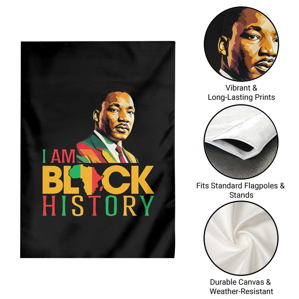 I Am Black History Garden Flag Martin Luther Jr King African American Pride - Wonder Print Shop