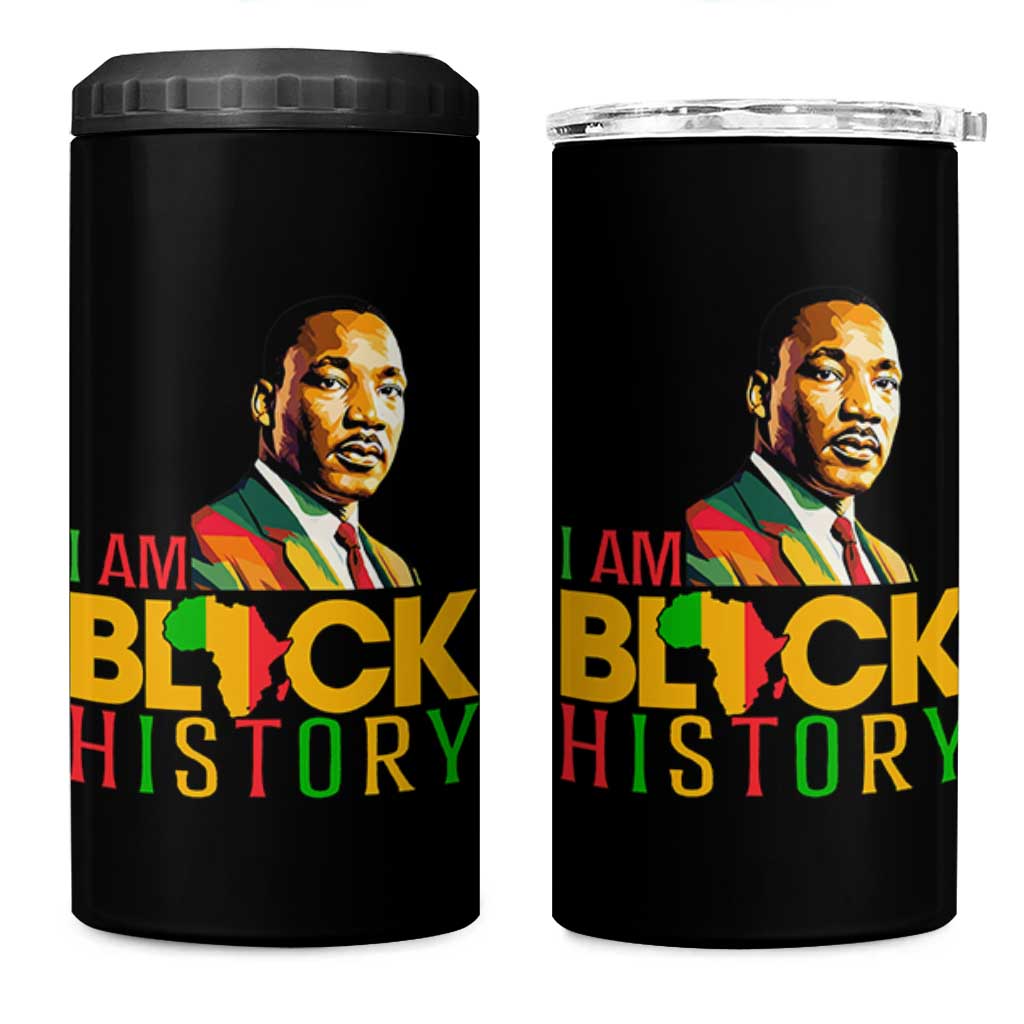 I Am Black History 4 in 1 Can Cooler Tumbler Martin Luther Jr King African American Pride - Wonder Print Shop
