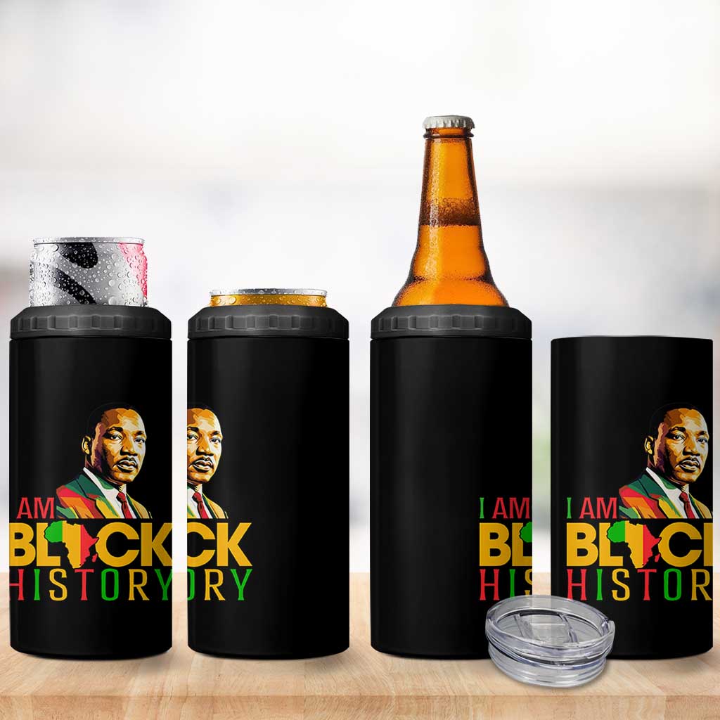 I Am Black History 4 in 1 Can Cooler Tumbler Martin Luther Jr King African American Pride - Wonder Print Shop