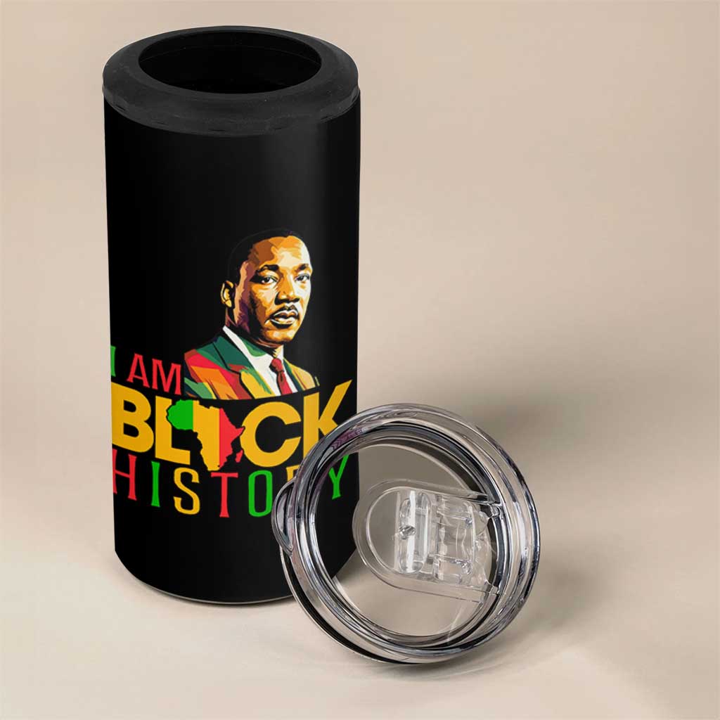 I Am Black History 4 in 1 Can Cooler Tumbler Martin Luther Jr King African American Pride - Wonder Print Shop