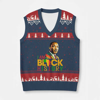 I Am Black History V-Neck Knit Sweater Vest Martin Luther Jr King African American Pride - Wonder Print Shop