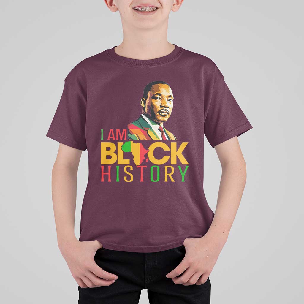 I Am Black History T Shirt For Kid Martin Luther Jr King African American Pride - Wonder Print Shop