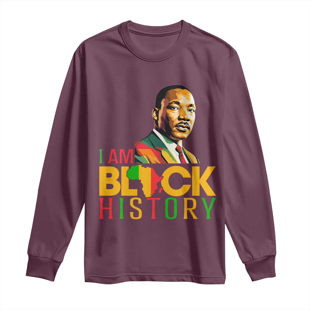 I Am Black History Long Sleeve Shirt Martin Luther Jr King African American Pride - Wonder Print Shop