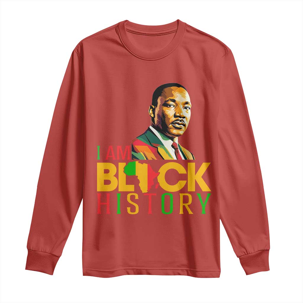 I Am Black History Long Sleeve Shirt Martin Luther Jr King African American Pride - Wonder Print Shop