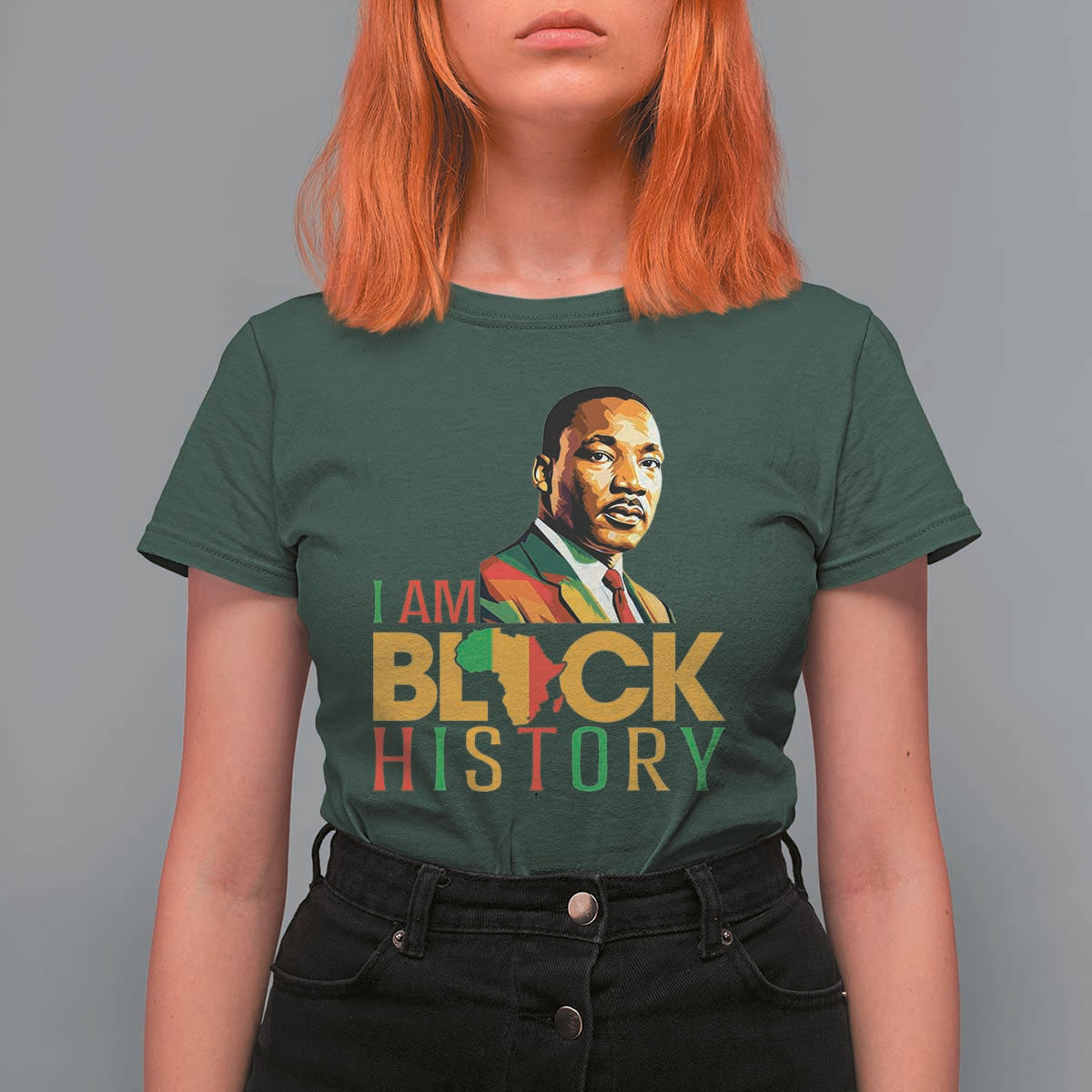 I Am Black History T Shirt For Women Martin Luther Jr King African American Pride - Wonder Print Shop