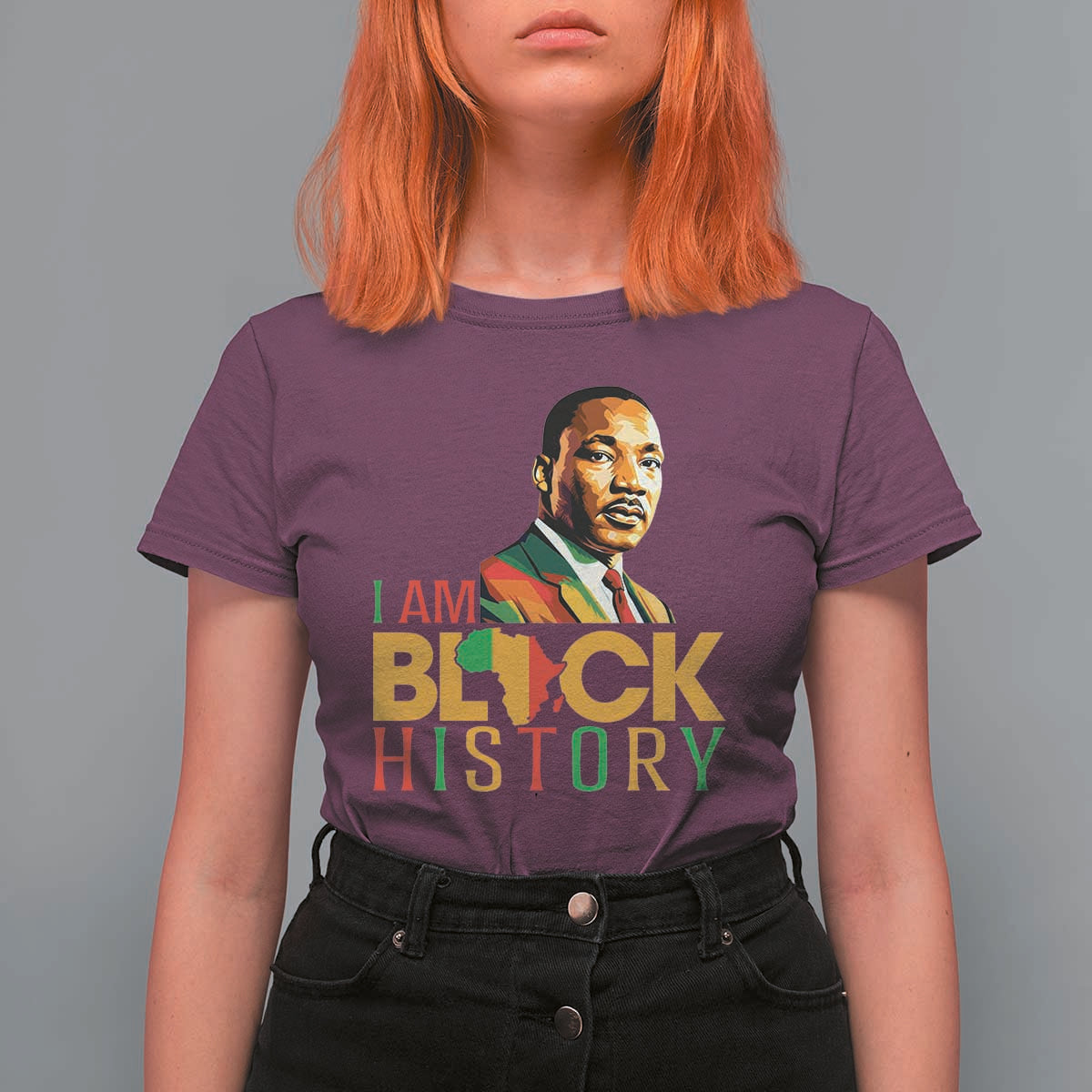 I Am Black History T Shirt For Women Martin Luther Jr King African American Pride - Wonder Print Shop