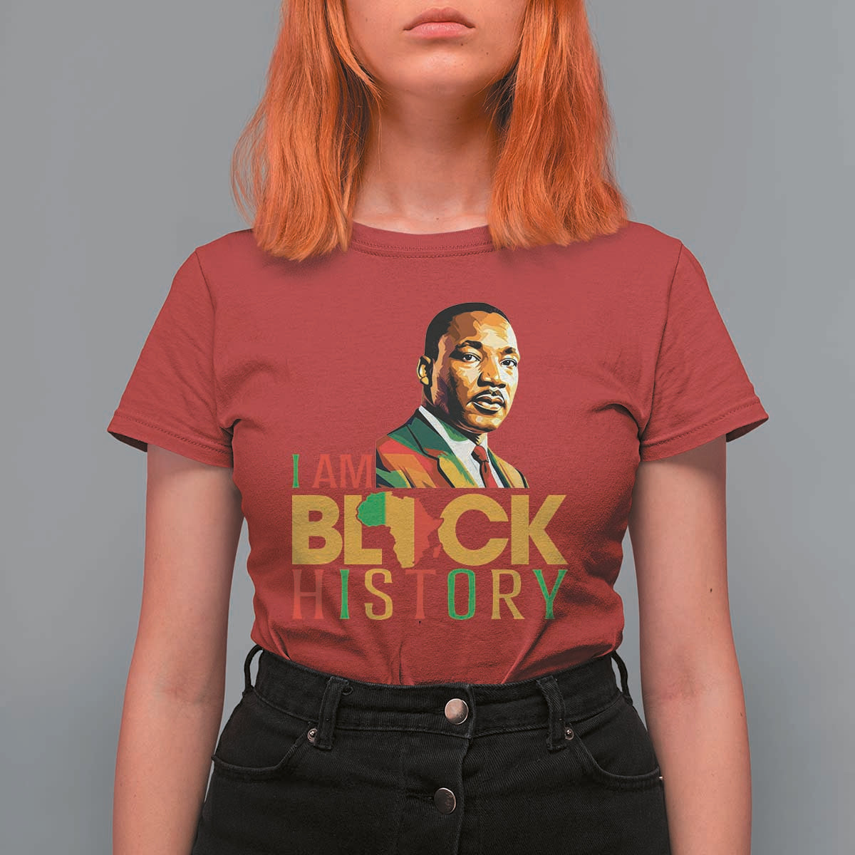 I Am Black History T Shirt For Women Martin Luther Jr King African American Pride - Wonder Print Shop