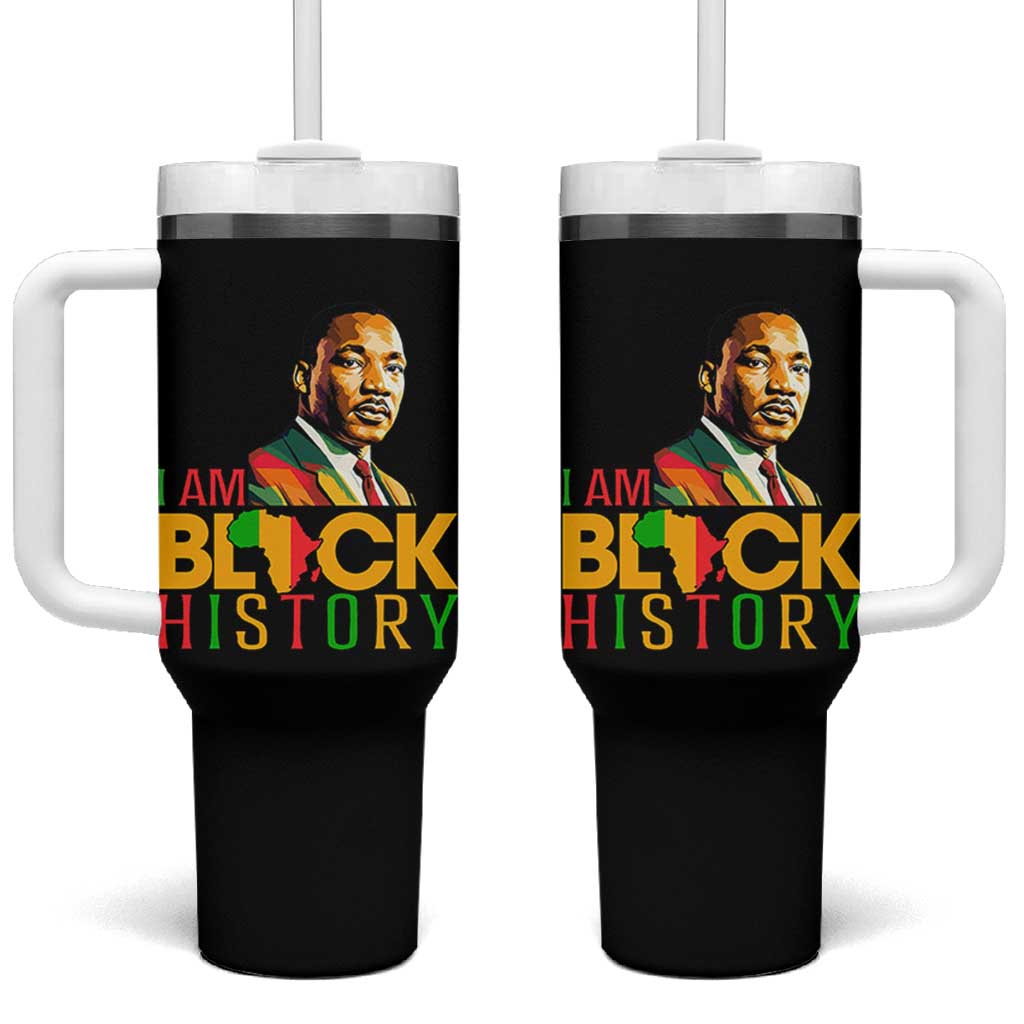 I Am Black History Tumbler With Handle Martin Luther Jr King African American Pride - Wonder Print Shop