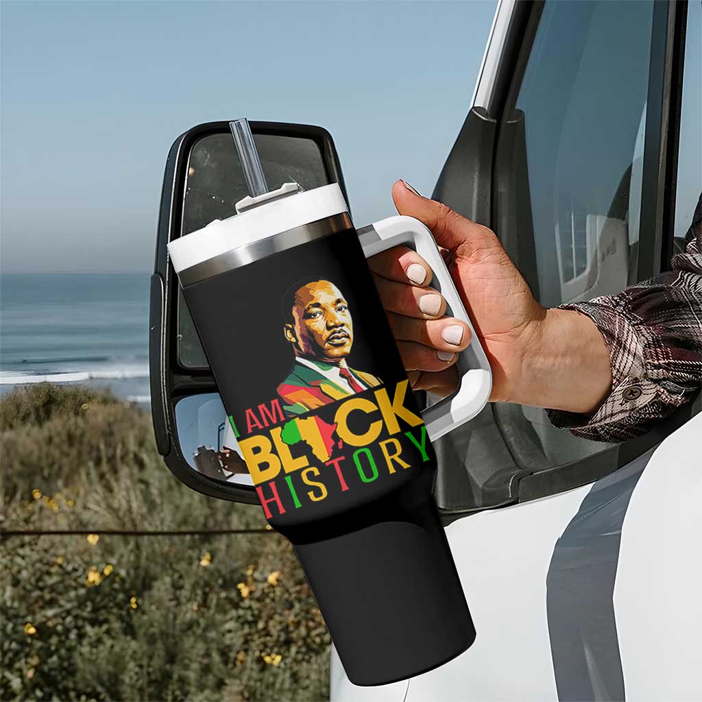 I Am Black History Tumbler With Handle Martin Luther Jr King African American Pride - Wonder Print Shop