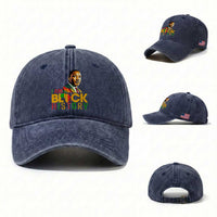 I Am Black History Washed Cotton Baseball Cap Martin Luther Jr King African American Pride