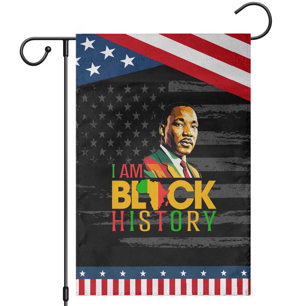I Am Black History Garden Flag Martin Luther Jr King African American Pride