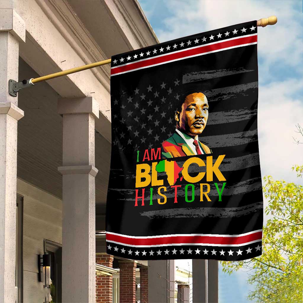 I Am Black History Garden Flag Martin Luther Jr King African American Pride