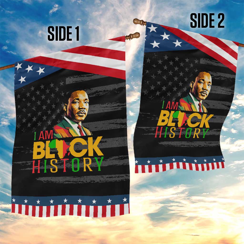 I Am Black History Garden Flag Martin Luther Jr King African American Pride