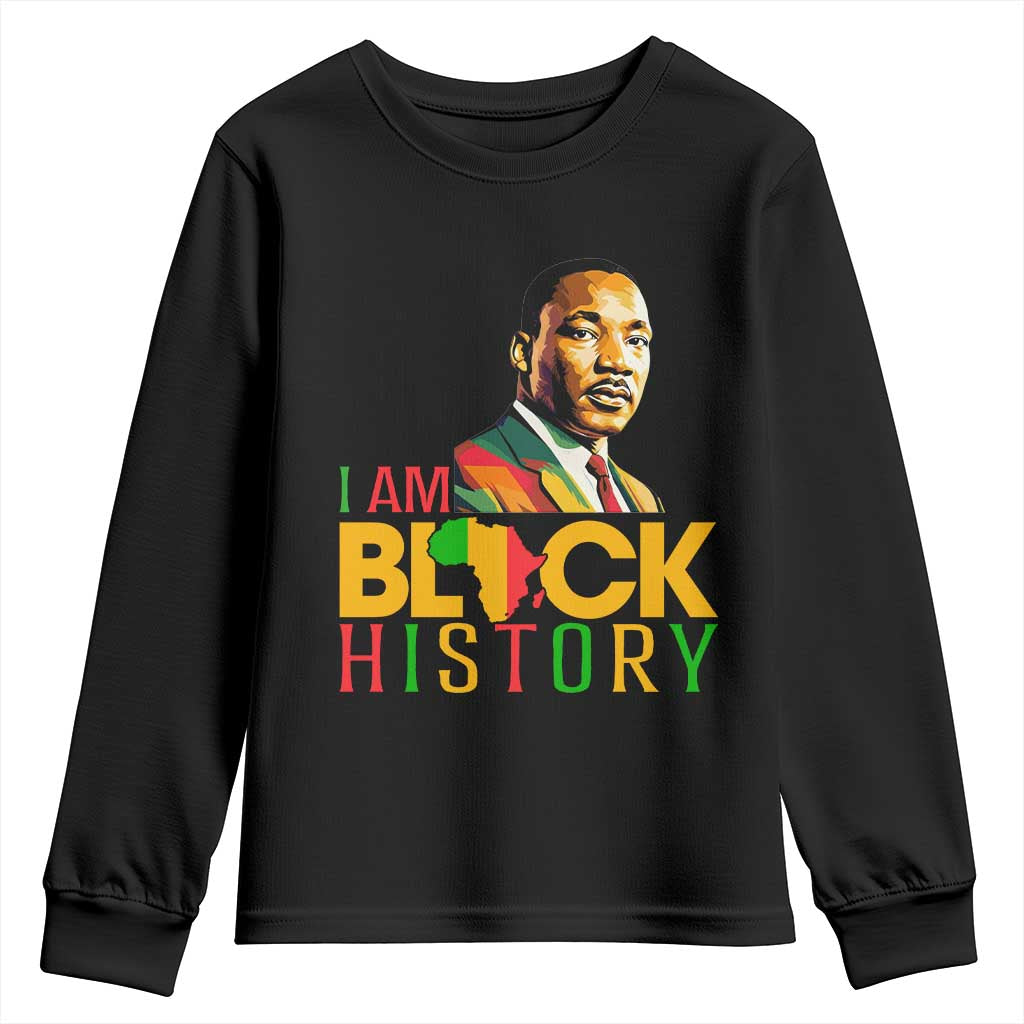 I Am Black History Youth Sweatshirt Martin Luther Jr King African American Pride - Wonder Print Shop