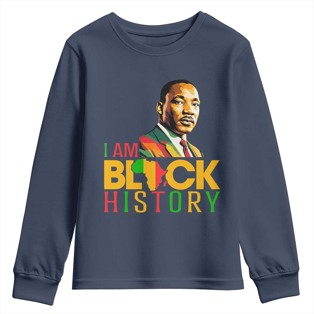 I Am Black History Youth Sweatshirt Martin Luther Jr King African American Pride - Wonder Print Shop